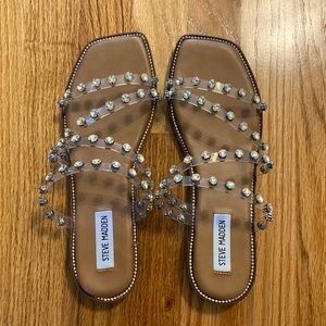 Steve Madden Skyler Clear Studded Sandals